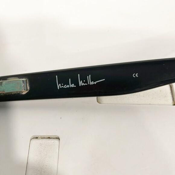 Nicole‎ Miller Eyeglass Frames Subtle Cat Eye Style Black Silver main image 5